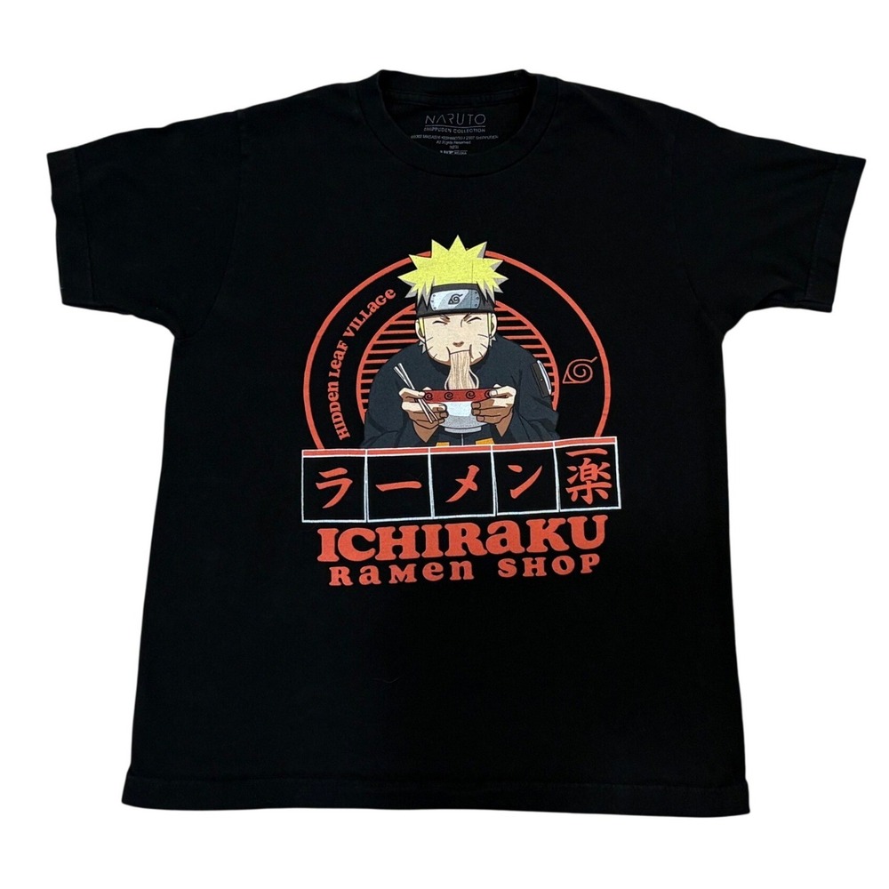 Naruto Shippuden T-Shirt Unisex Small Black Ichiraku Ramen Shop Graphic Tee
